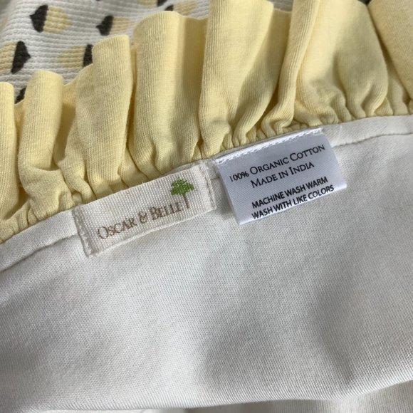 Oscar & Belle Baby Blanket Organic Cotton Yellow Ruffle Acorn Print - Picture 2 of 7